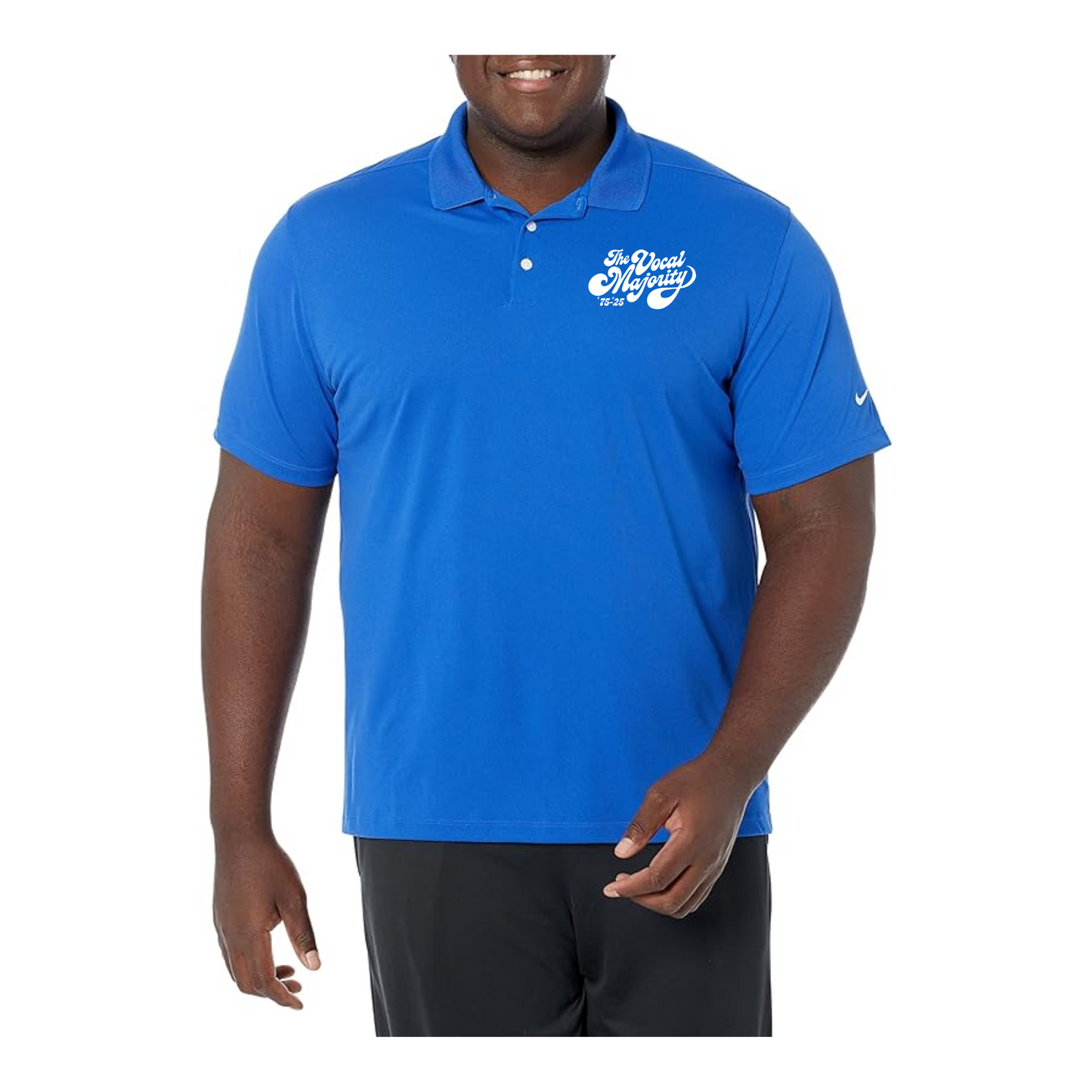 Vocal Majority - Retro Logo Men's Embroidered Nike Dri-FIT Micro Pique Polo