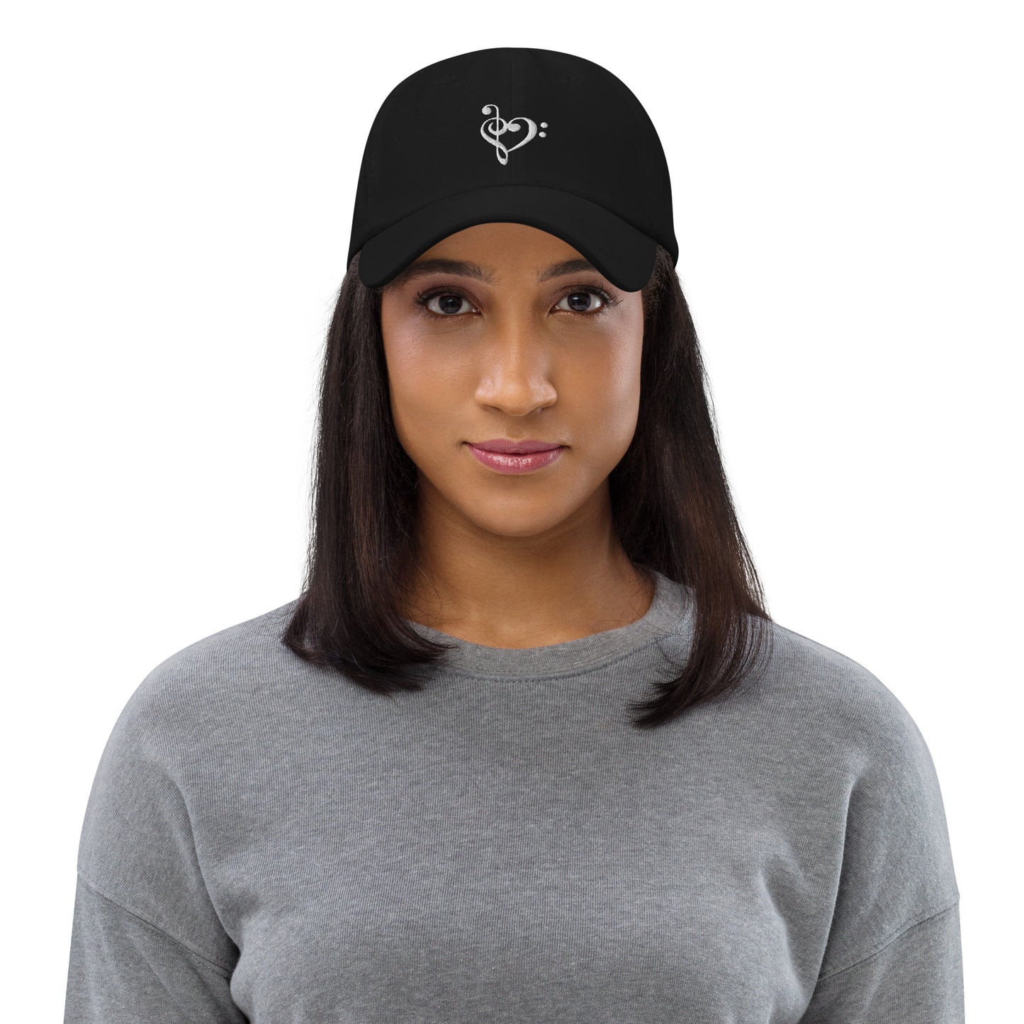 Music Clef Heart Embroidered Dad hat