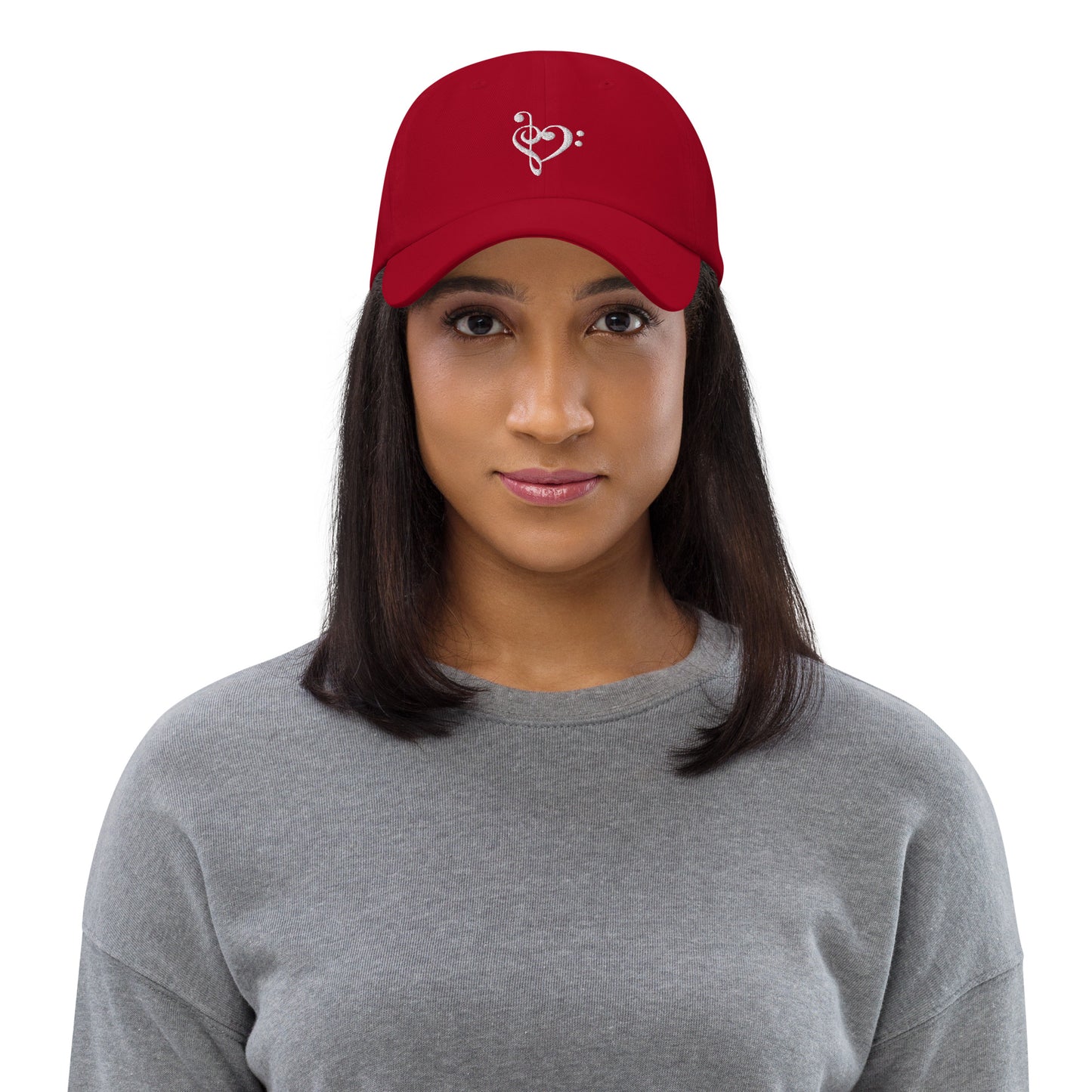 Music Clef Heart Embroidered Dad hat