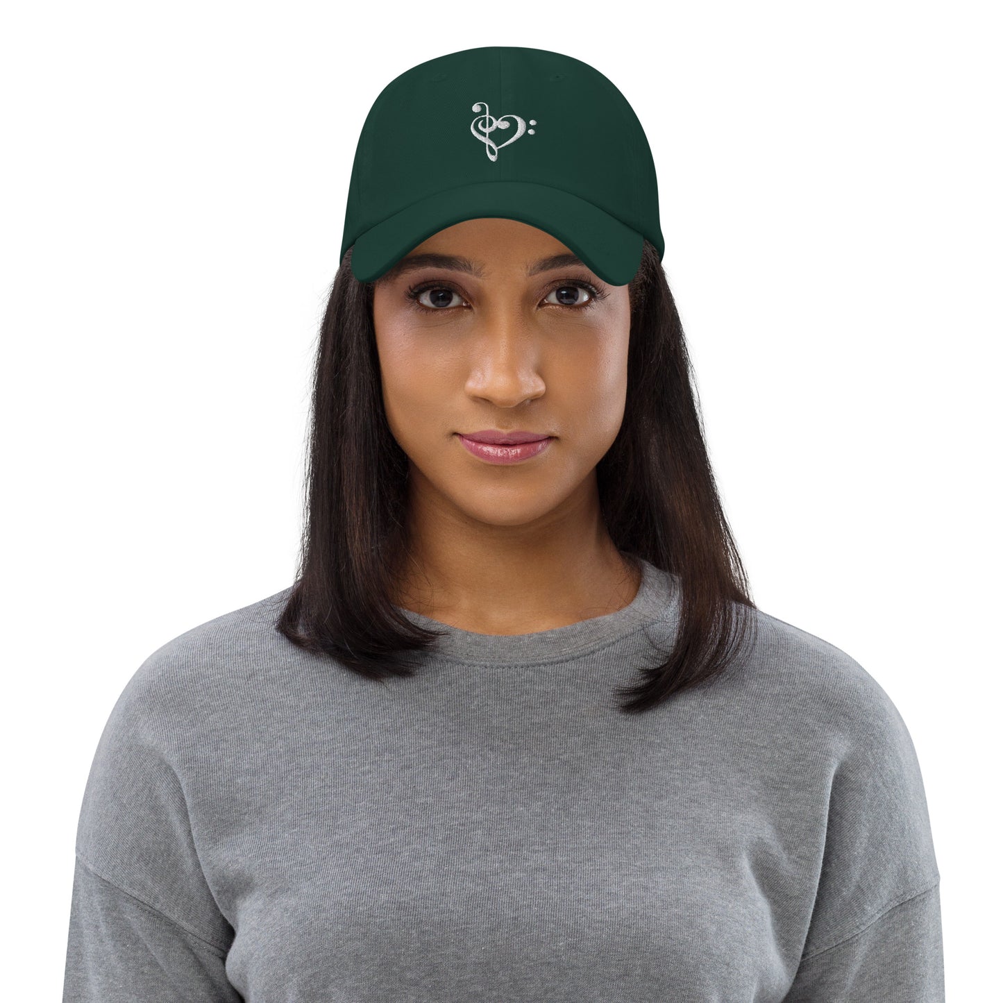 Music Clef Heart Embroidered Dad hat