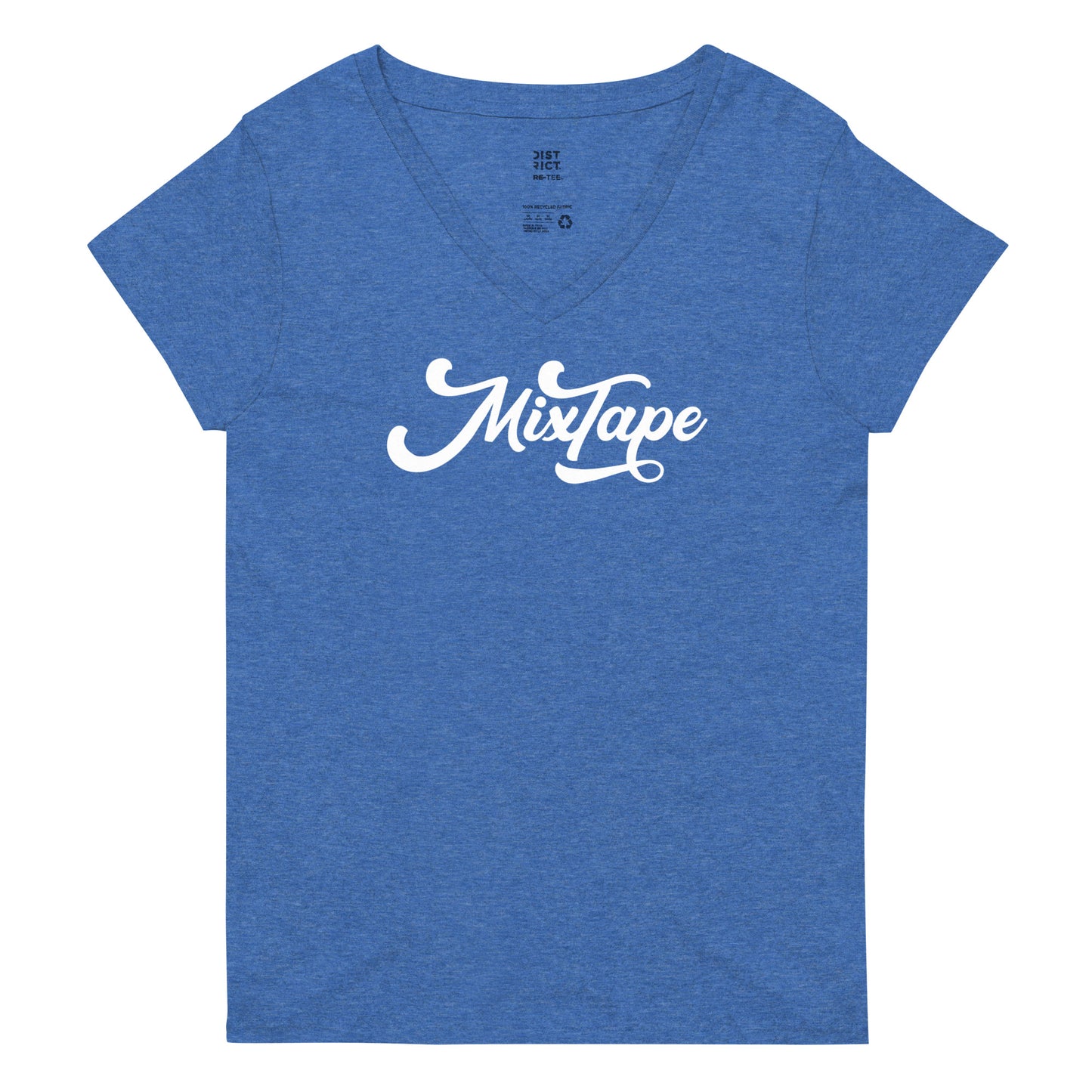 MixTape Logo: Printed Women’s recycled v-neck t-shirt