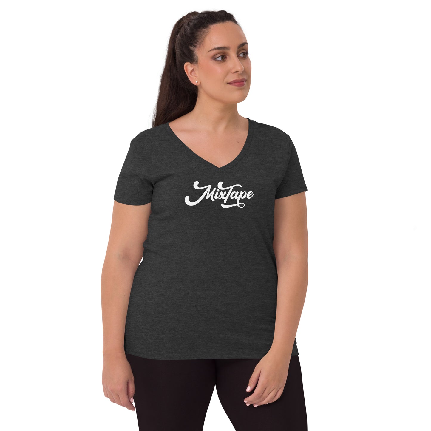 MixTape Logo: Printed Women’s recycled v-neck t-shirt