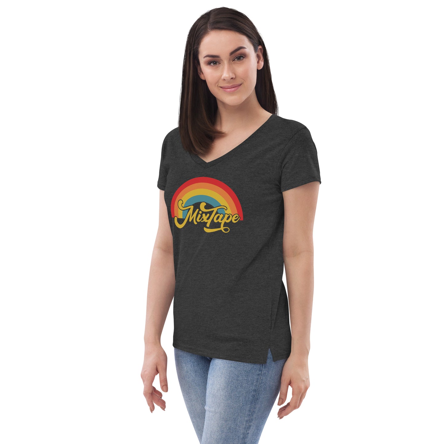 MixTape - Rainbow: Printed Women’s recycled v-neck t-shirt