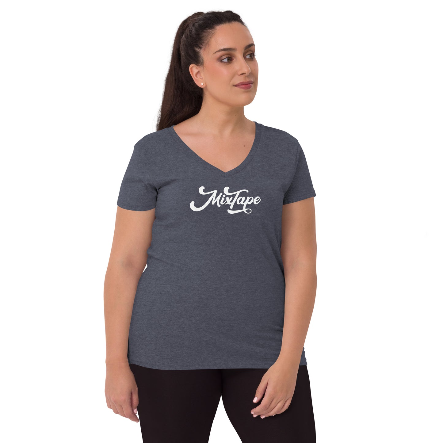 MixTape Logo: Printed Women’s recycled v-neck t-shirt