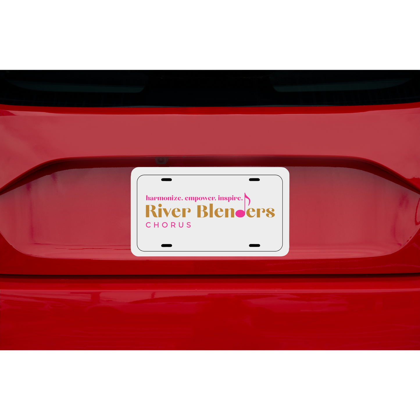 River Blenders Printed - Gloss White Aluminum License Plate