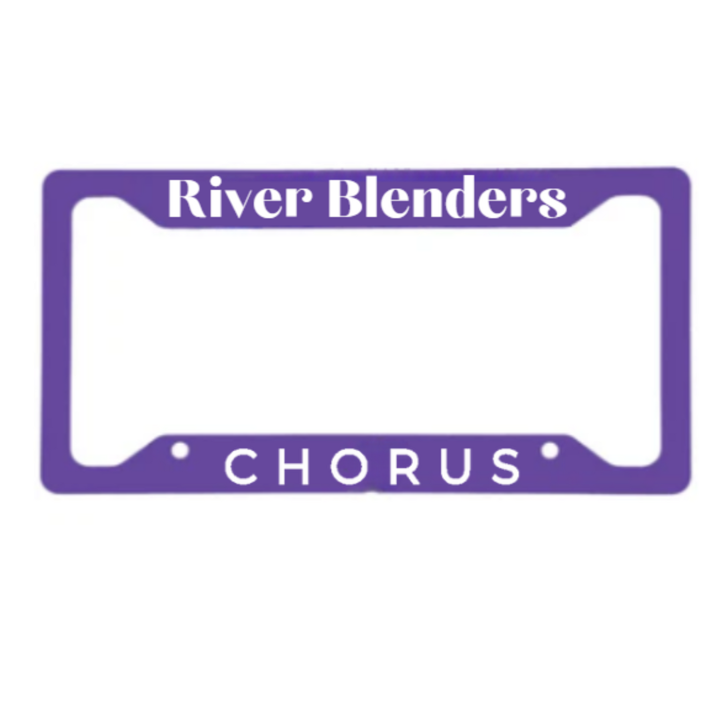 River Blenders Printed Gloss White Aluminum License Plate Frame