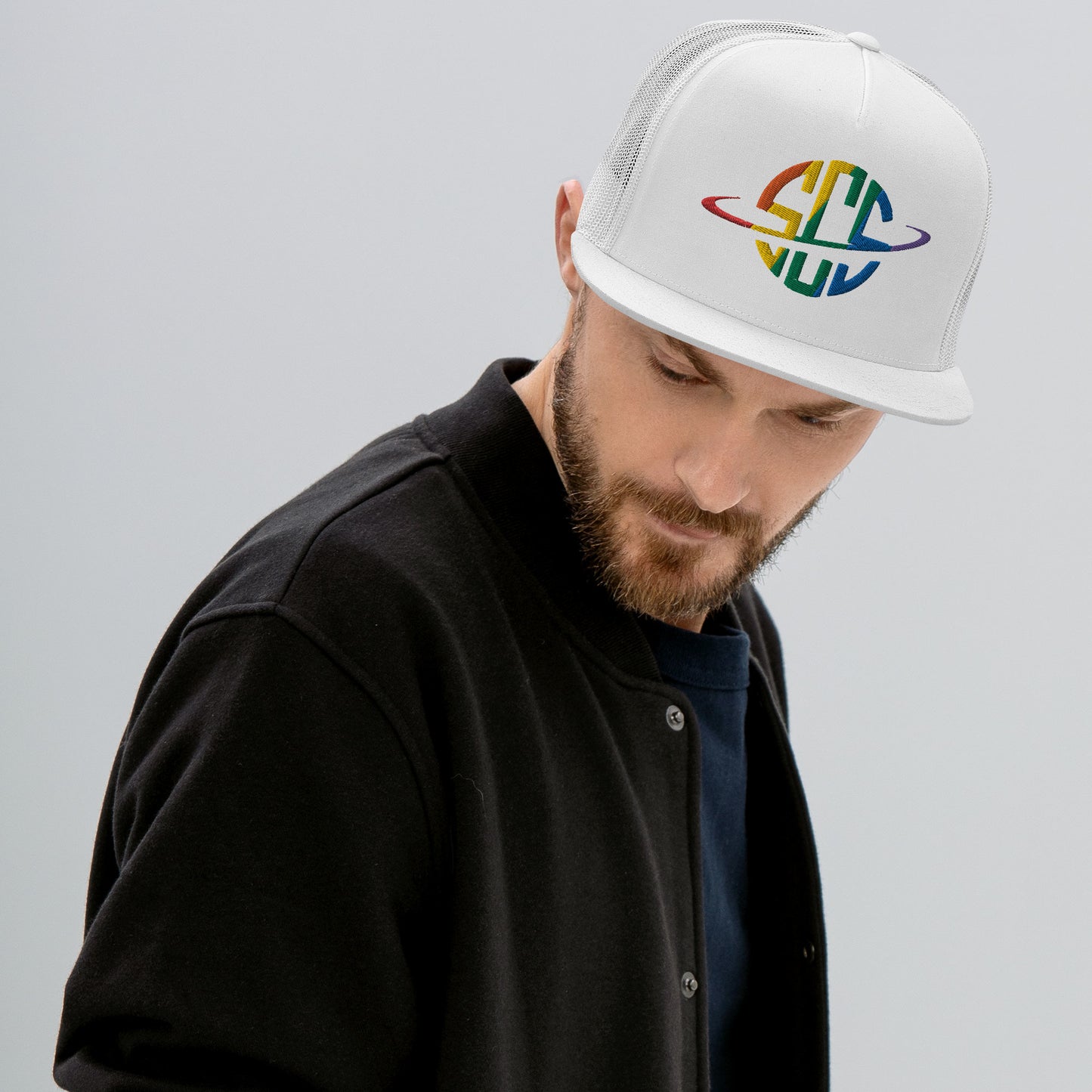 Space City Sound - Rainbow Pride Logo - Embroidered Trucker Cap