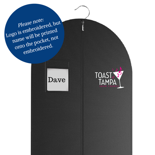 Toast of Tampa - Embroidered Short Garment Bags for Dresses, Costumes, Coats, etc.