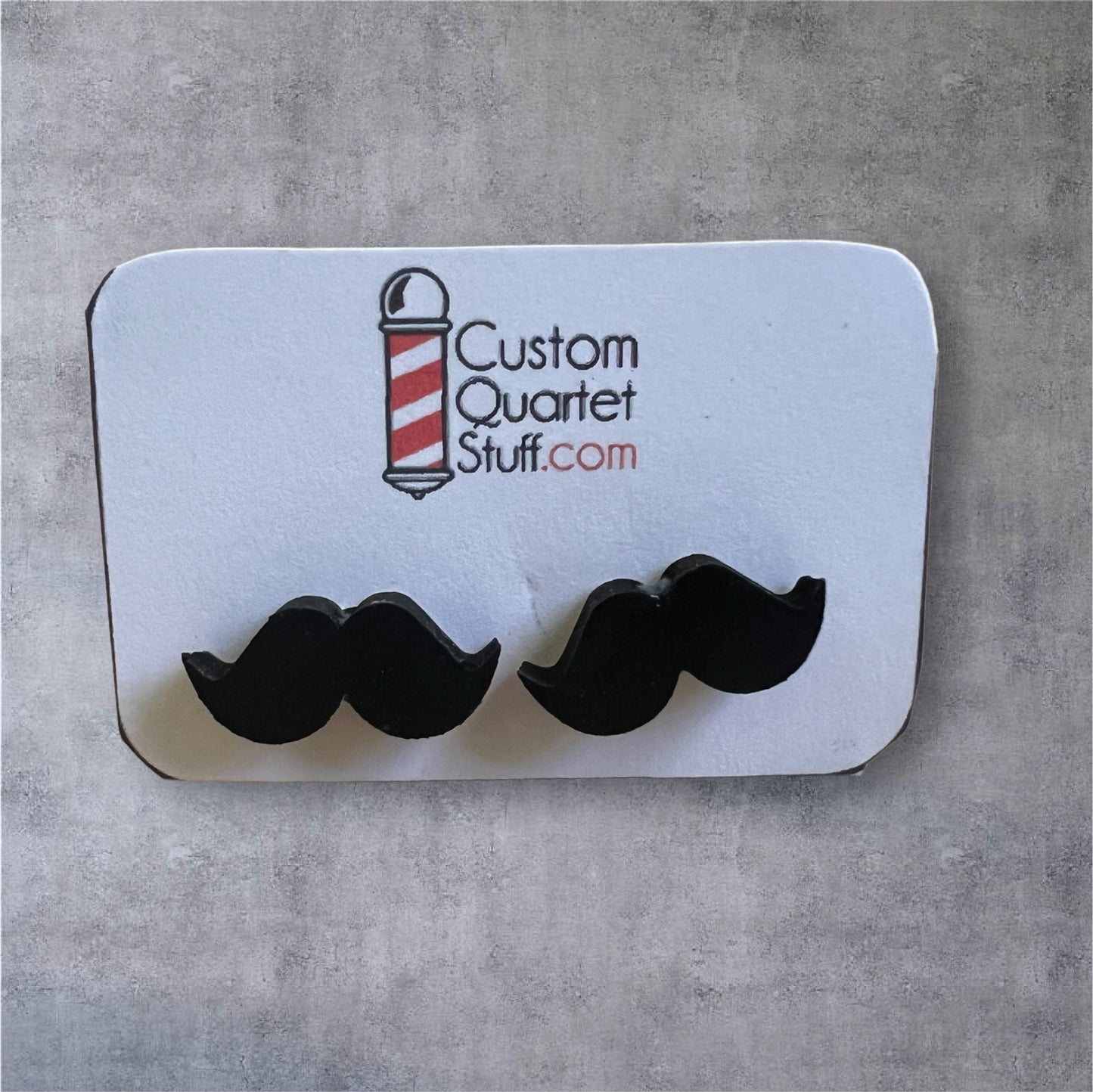 Sterling Silver and Wood - Painted Barbershop Earrings