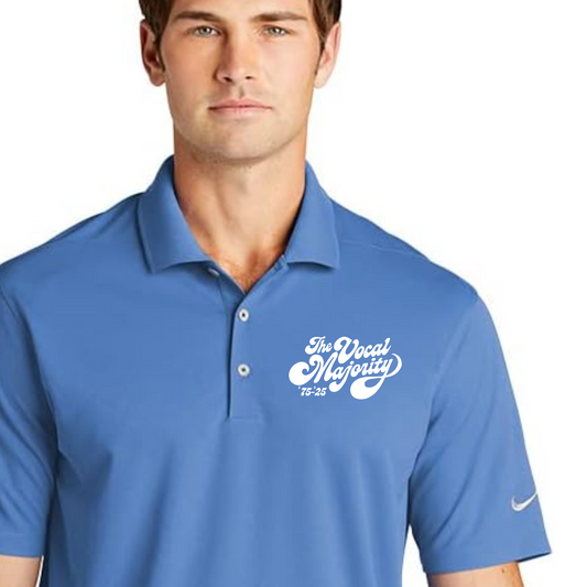 Vocal Majority - Retro Logo Men's Embroidered Nike Dri-FIT Micro Pique Polo