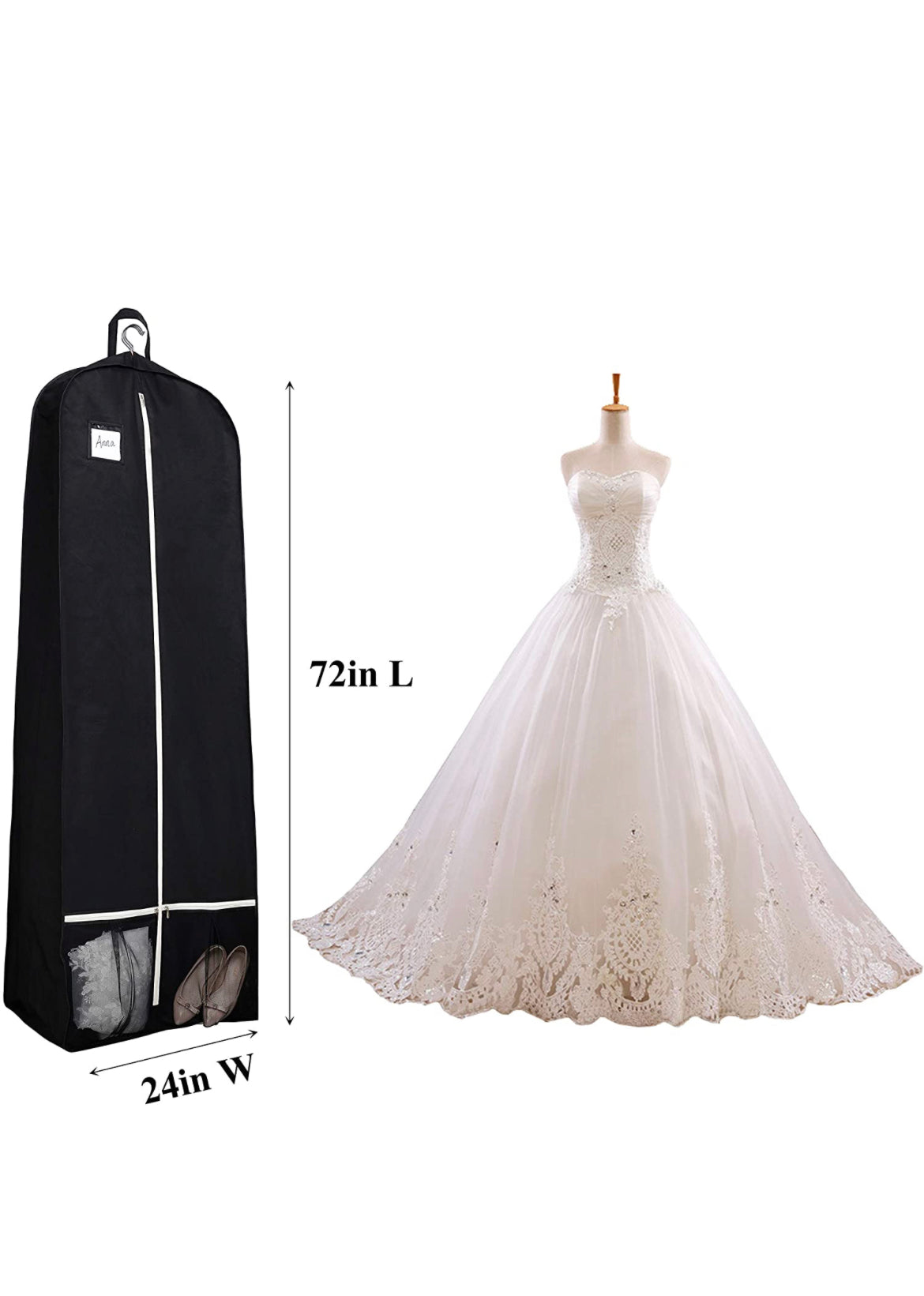 Houston Tidelanders - Embroidered Extra long Garment Bags for Dresses, Coats, Suits, etc.