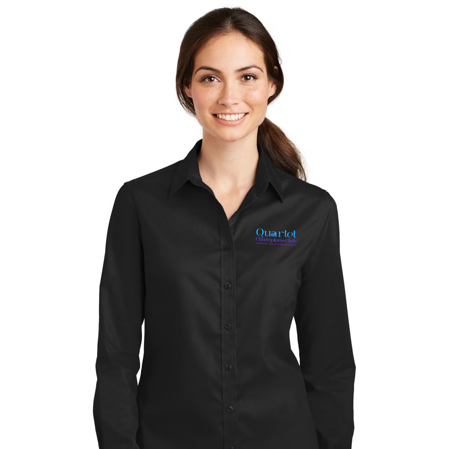 Region 4 QCC - Embroidered Women's Long Sleeve SuperPro React™ Twill Shirt