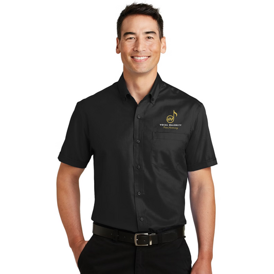 Vocal Majority - Embroidered Short Sleeve SuperPro React™ Twill Shirt