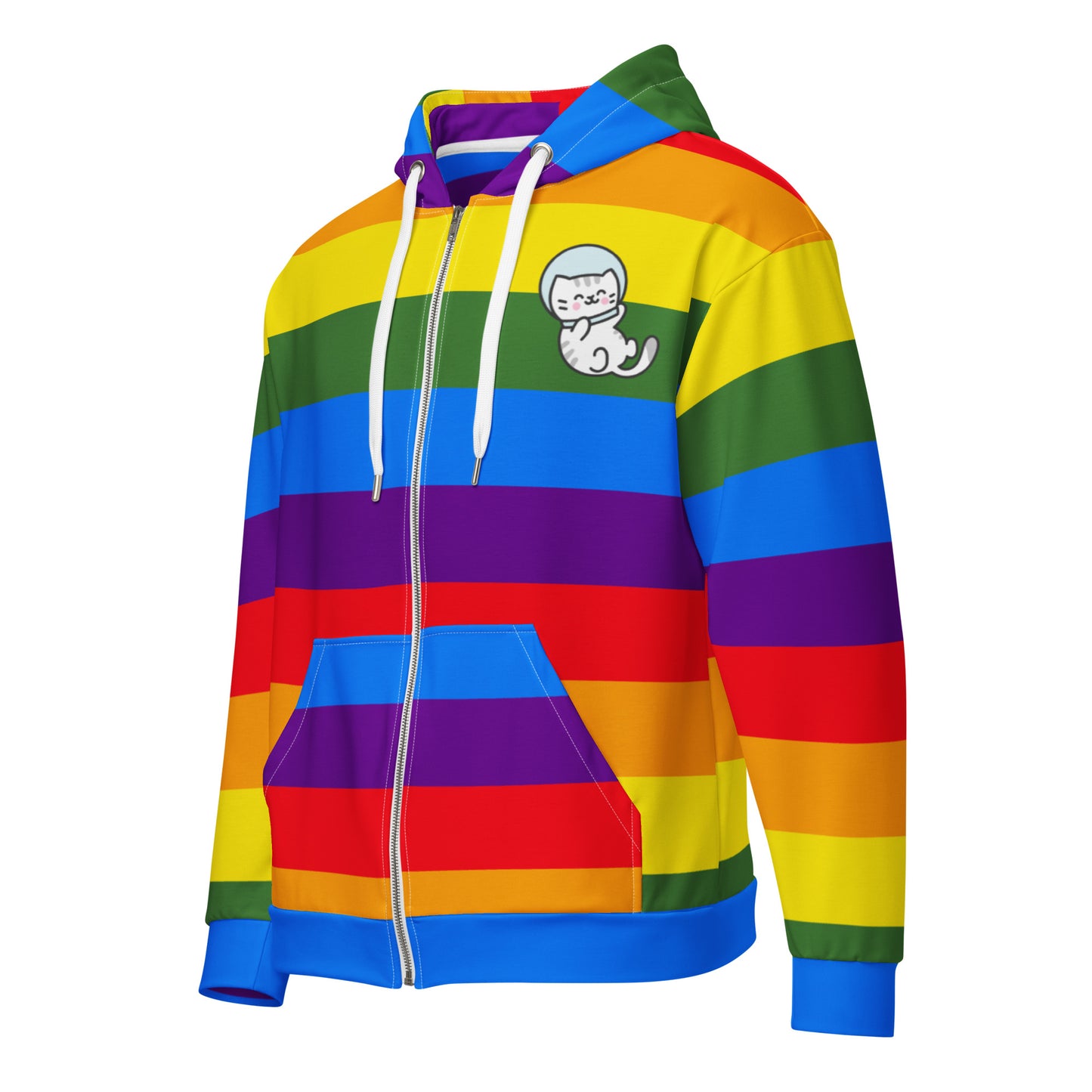 Space City Sound - Rainbow Pride logo - Printed Unisex zip hoodie