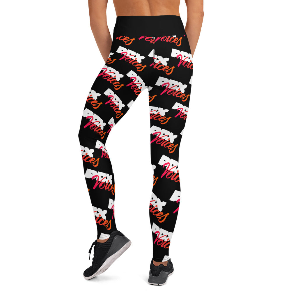 PDX Voices - Printed Repeat logo Yoga Leggings