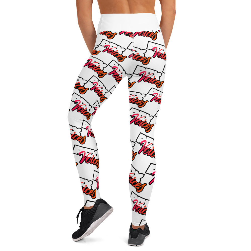 PDX Voices - Printed Repeat logo Yoga Leggings