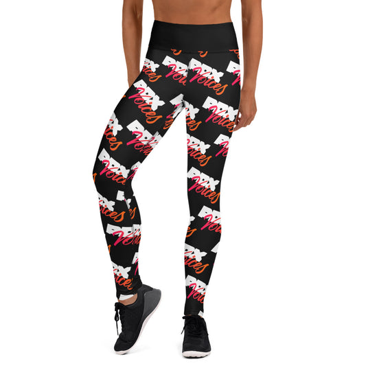 PDX Voices - Printed Repeat logo Yoga Leggings