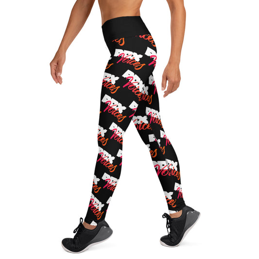 PDX Voices - Printed Repeat logo Yoga Leggings