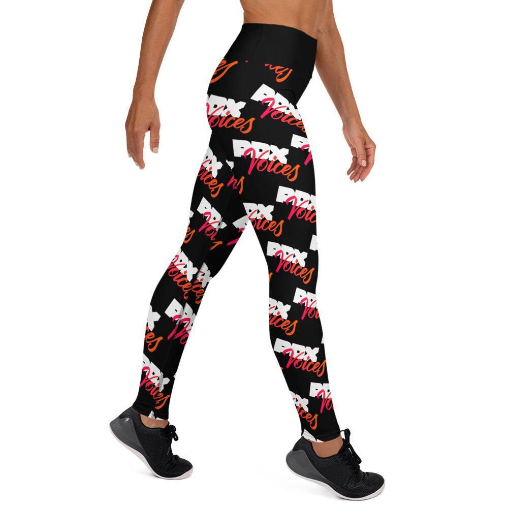 PDX Voices - Printed Repeat logo Yoga Leggings