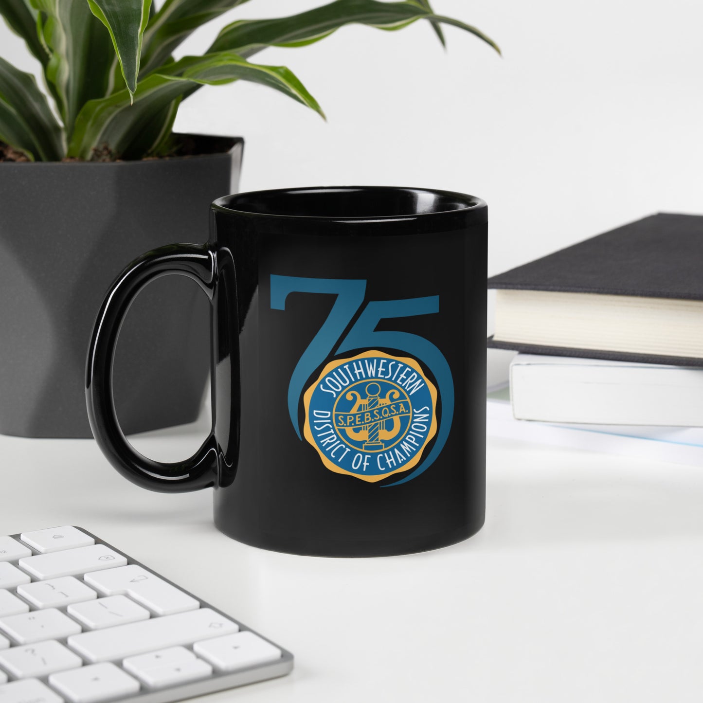 SWD - 75th Anniversary Printed Black Glossy Mug