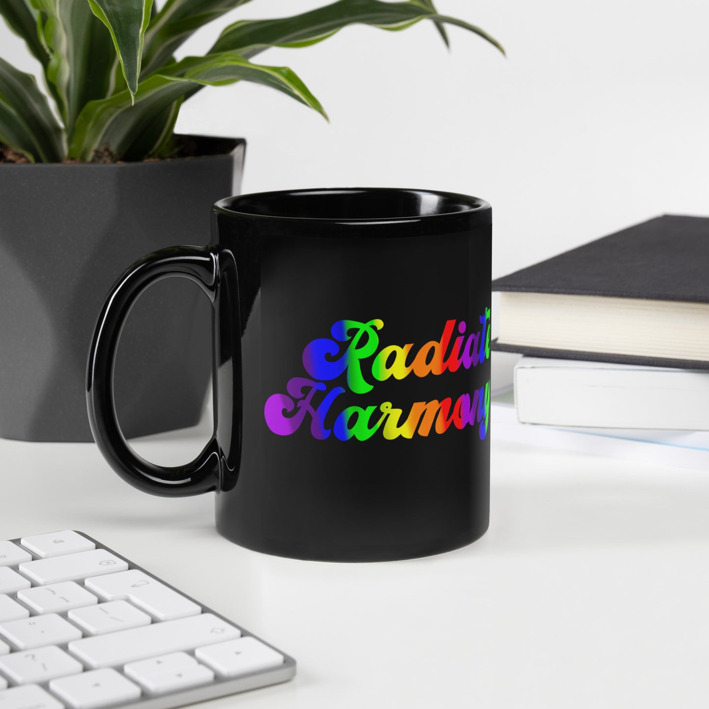 Radiate Harmony - Printed Black Glossy Mug