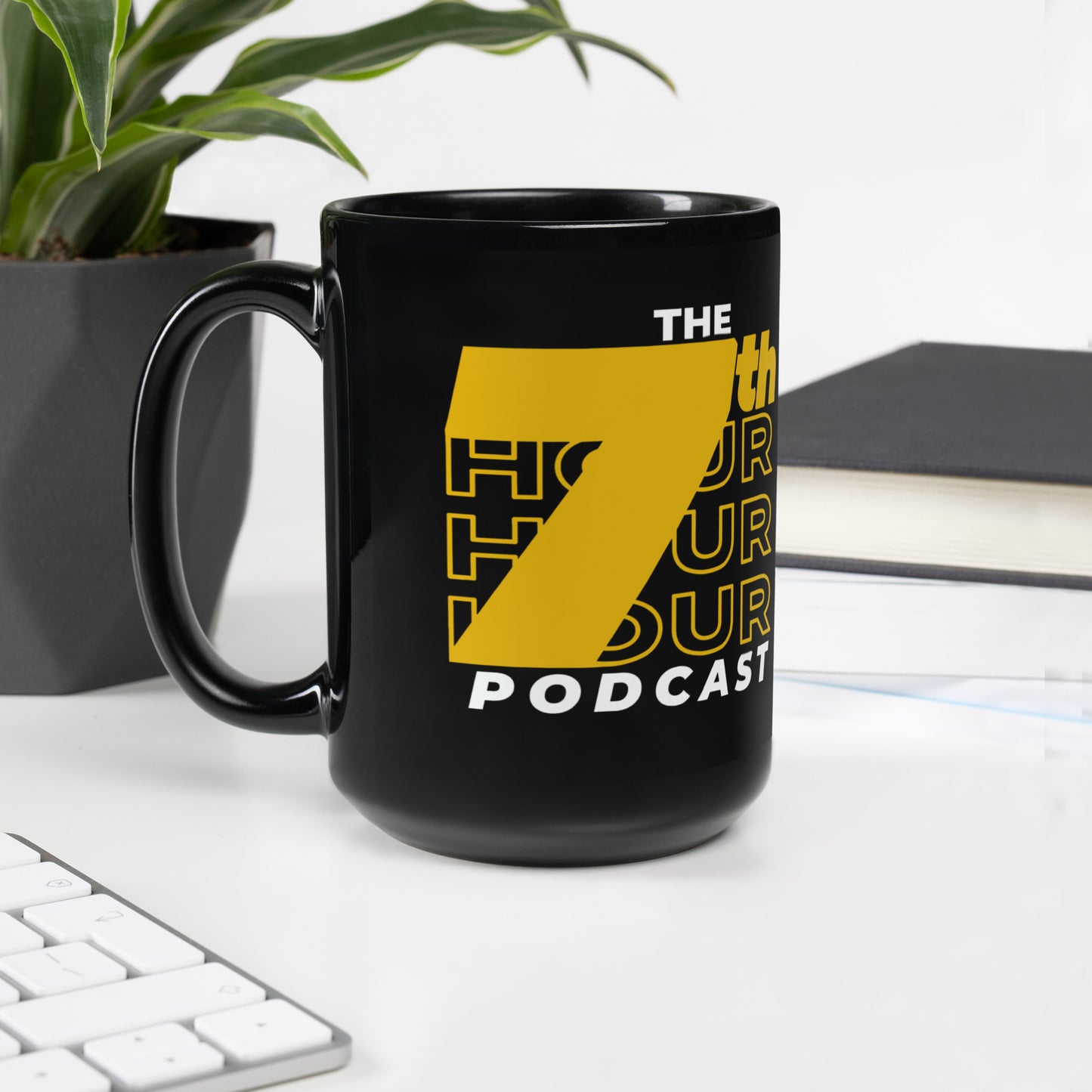 7th Hour Podcast - Printed Black Glossy Mug