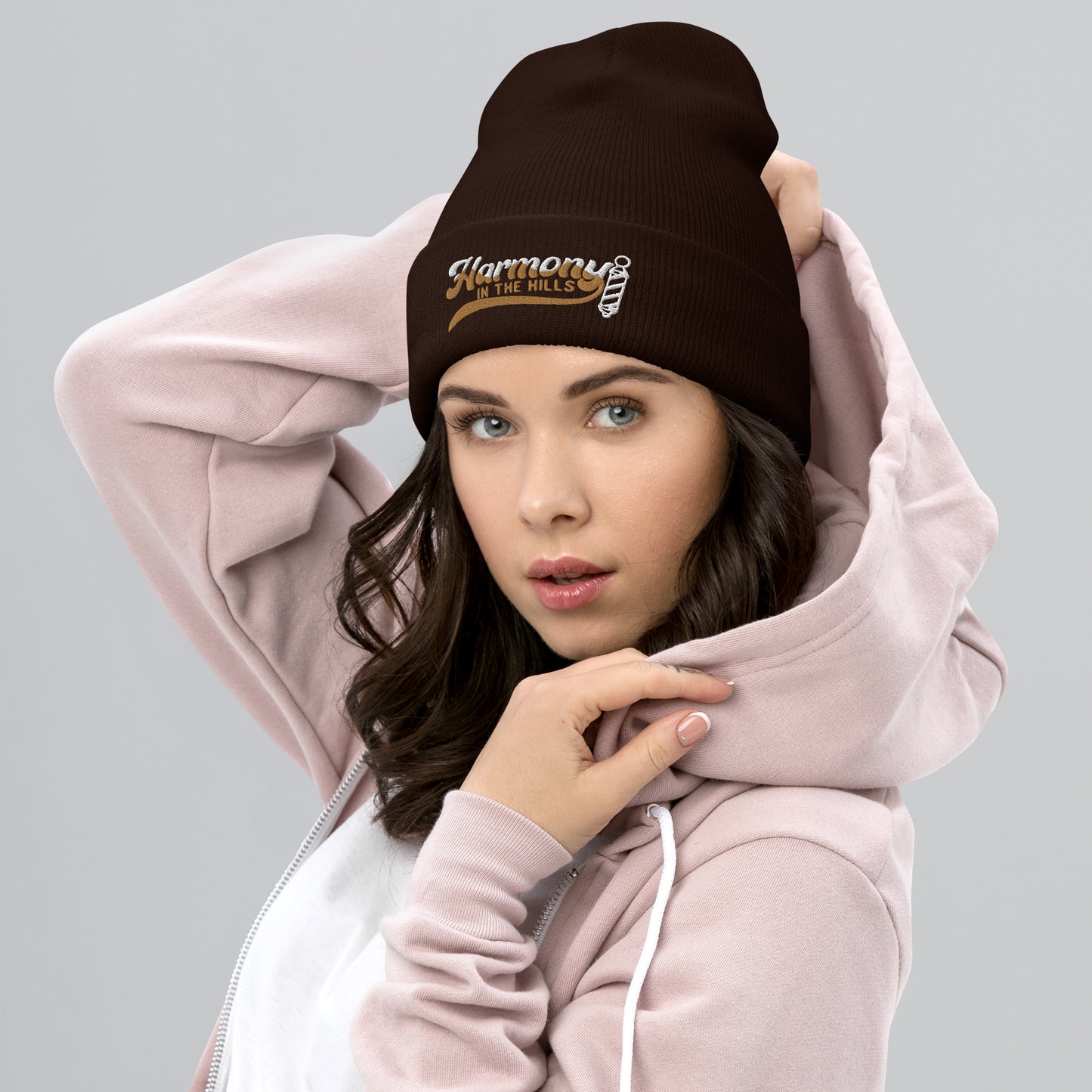 Harmony in the Hills - Embroidered Cuffed Beanie