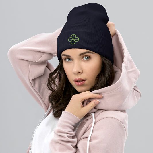 Clover - Embroidered Cuffed Beanie