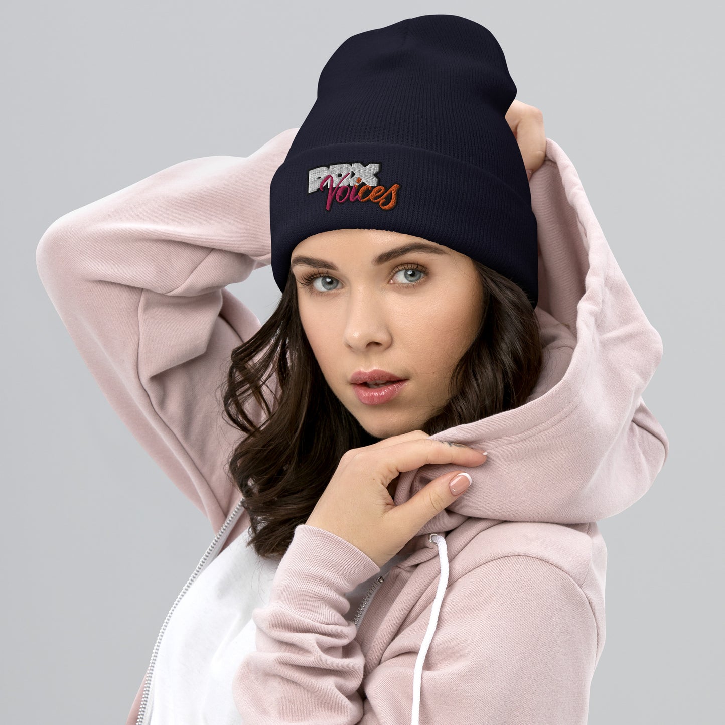 PDX Voices - Embroidered Cuffed Beanie