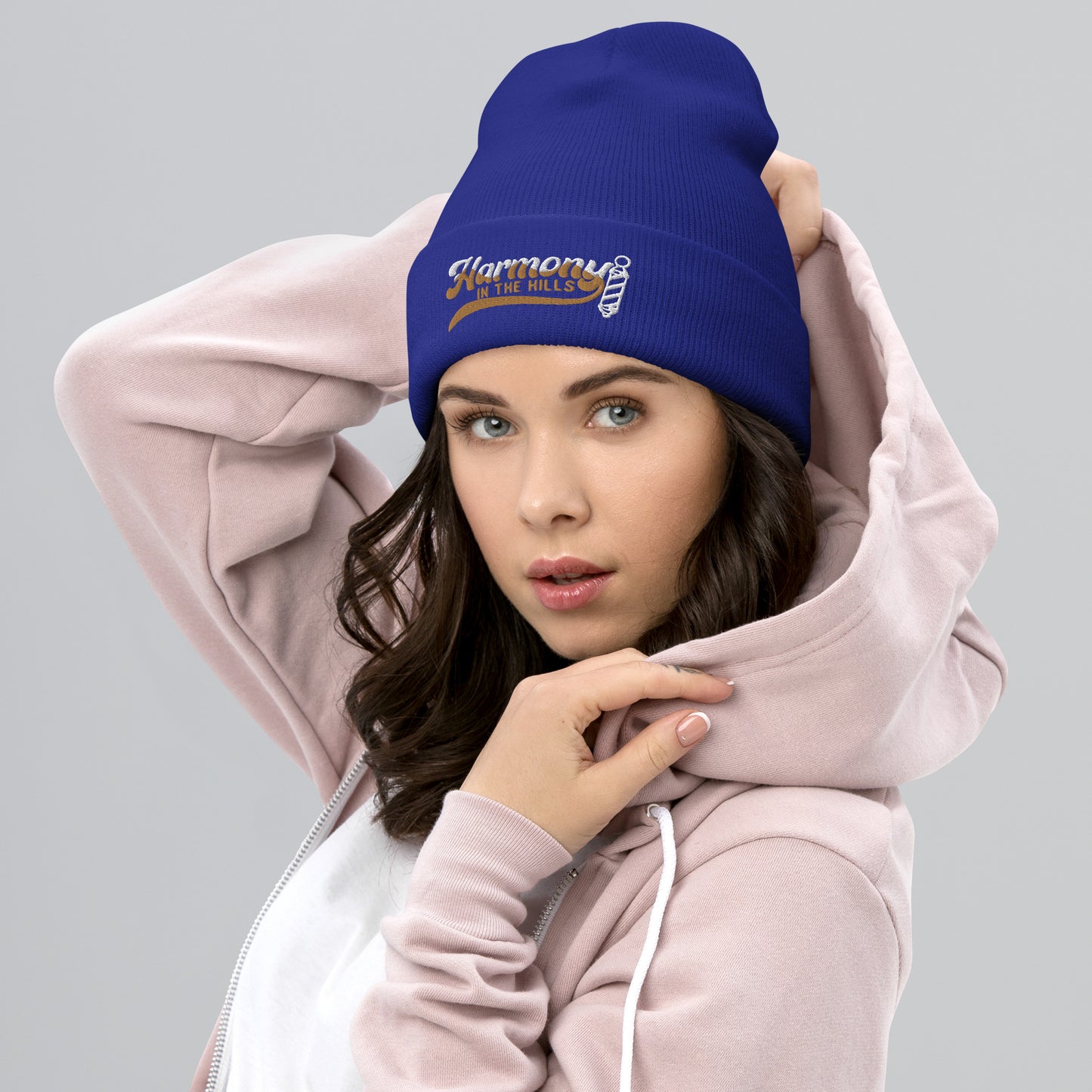 Harmony in the Hills - Embroidered Cuffed Beanie