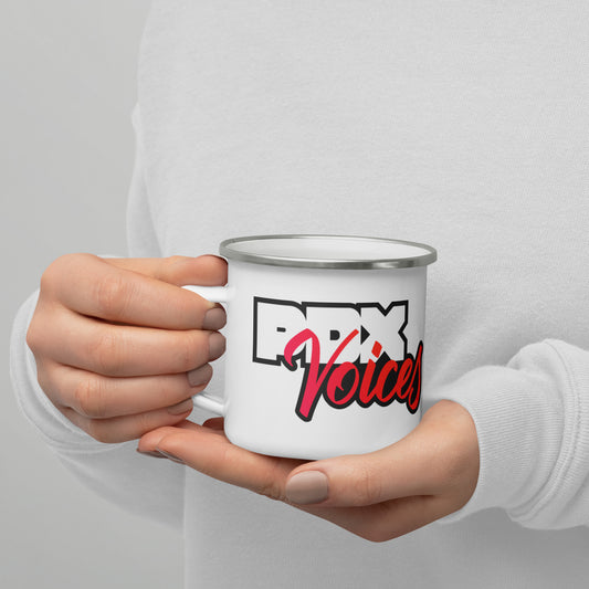 PDX Voices - Printed Enamel Mug