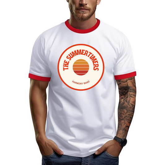 The Summertimers Harmony Band - Printed Unisex Ringer Tee Crewneck Athletic T Shirts Short Sleeve Sport Shirt