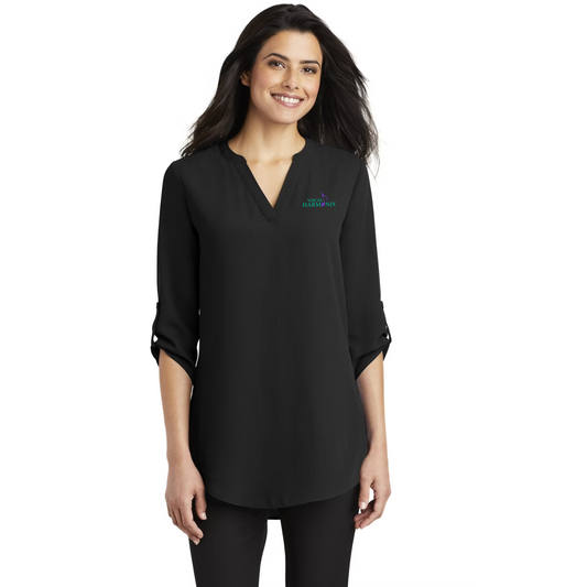 Vocal Harmonix - Printed Women's 3/4-Sleeve Tunic Blouse