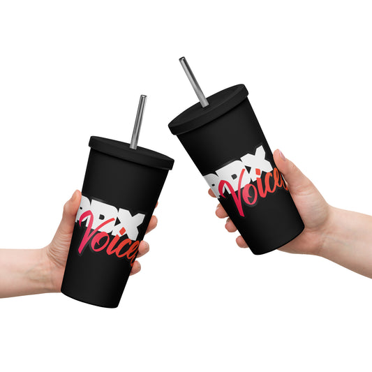 PDX Voices - Printed Insulated tumbler with a straw