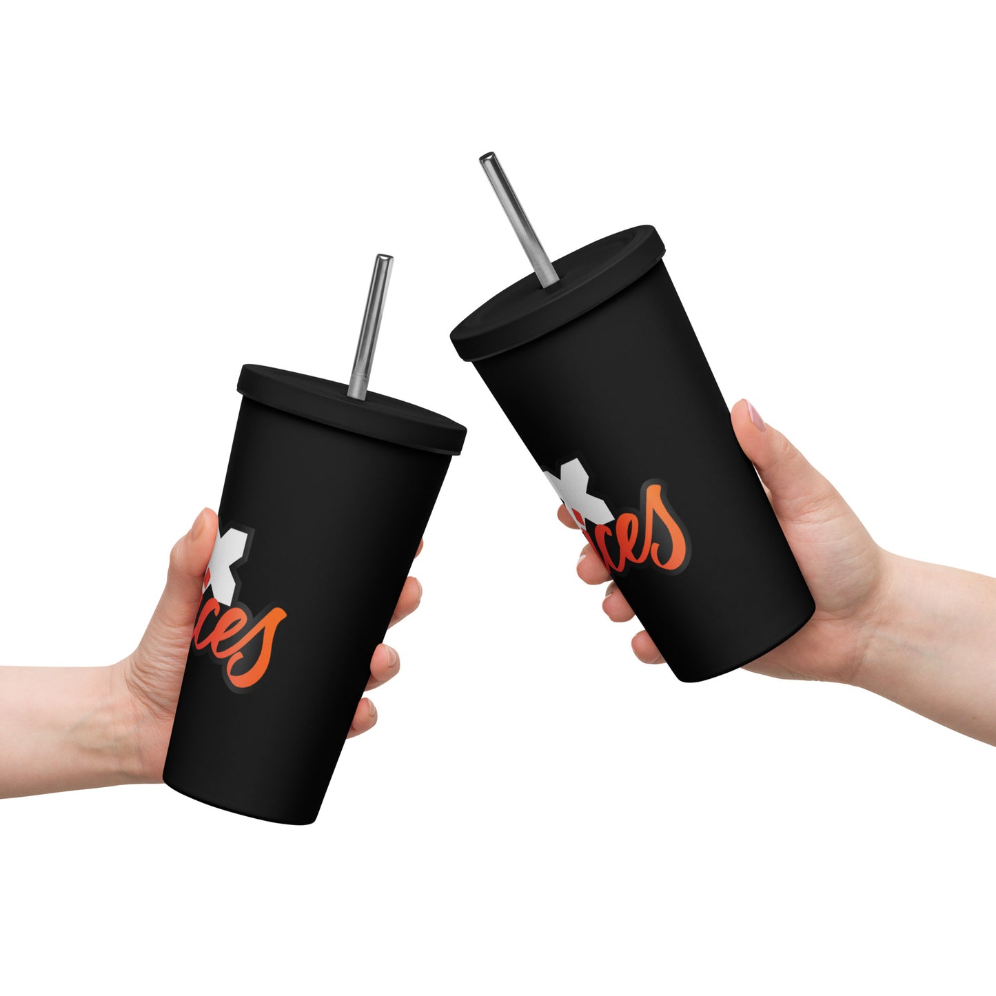 PDX Voices - Printed Insulated tumbler with a straw