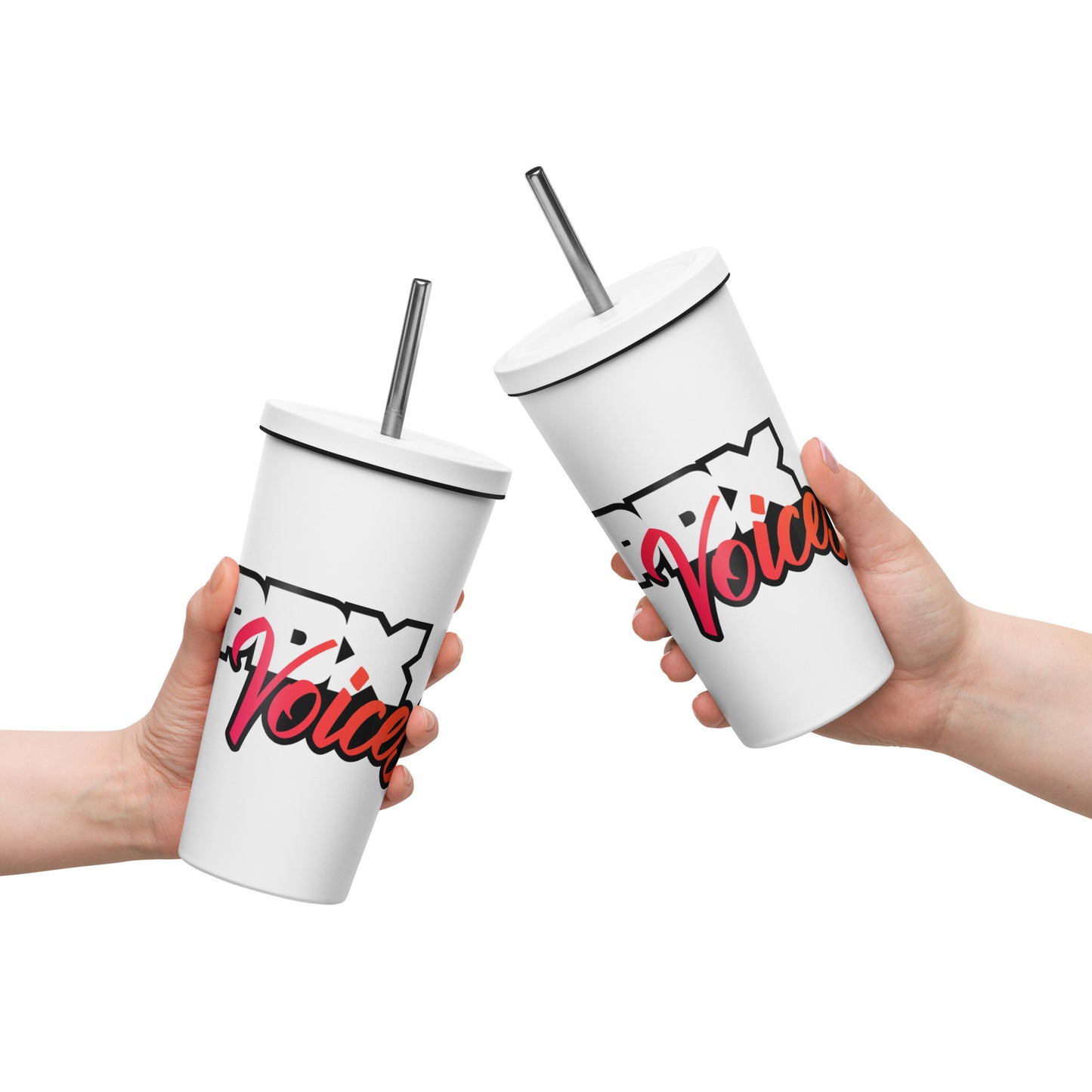 PDX Voices - Printed Insulated tumbler with a straw