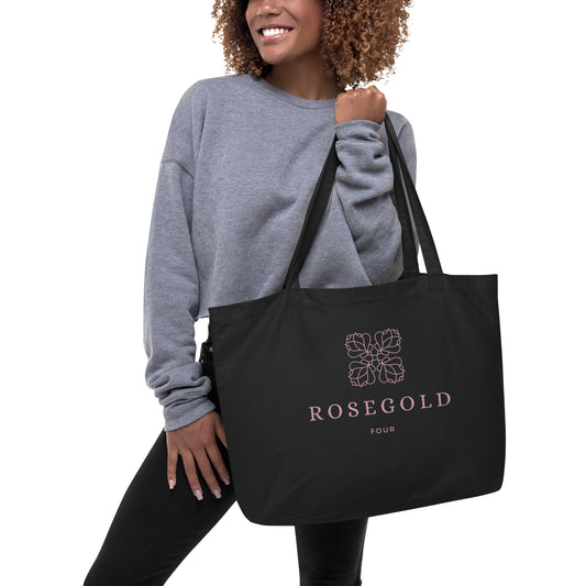 Rosegold Four - Printed Large organic tote bag