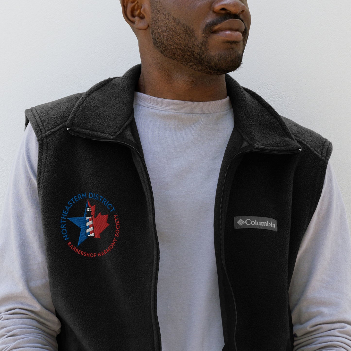 NED - Embroidered Relaxed fit Columbia fleece vest