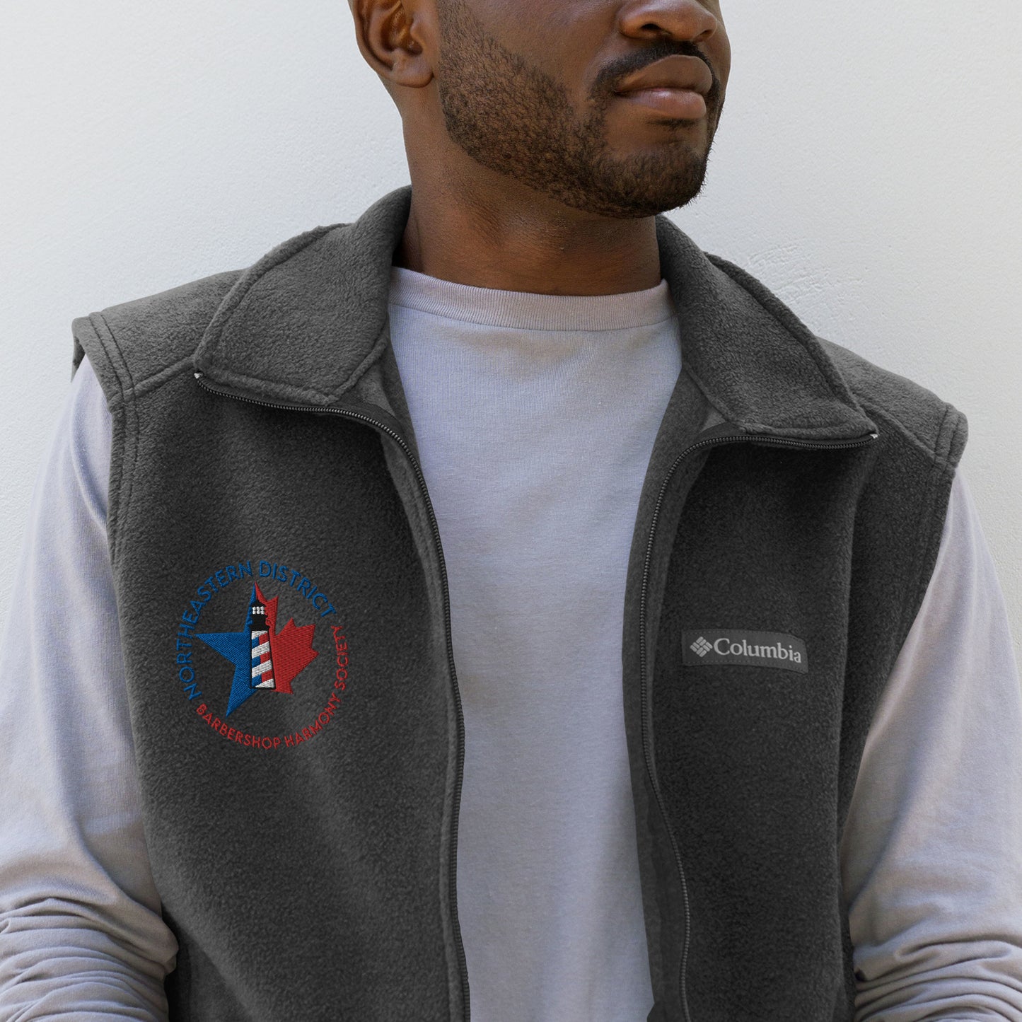 NED - Embroidered Relaxed fit Columbia fleece vest