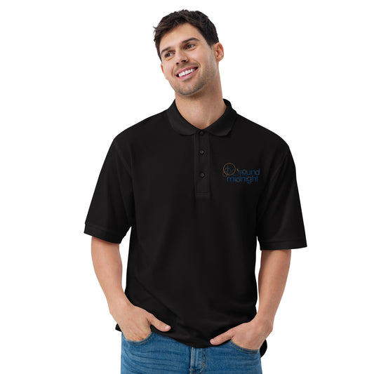 Round Midnight - Embroidered Men's Premium Polo