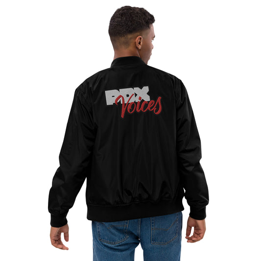 PDX Voices - Embroidered Premium recycled bomber jacket