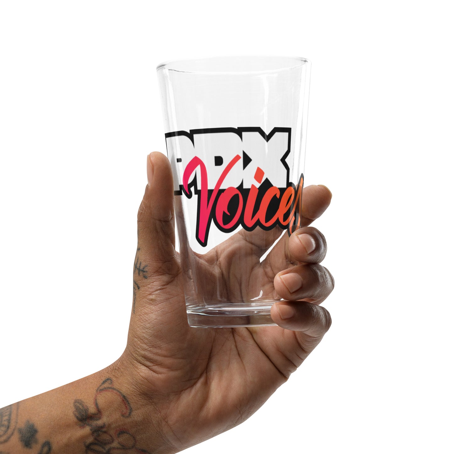 PDX Voices - Printed Shaker pint glass