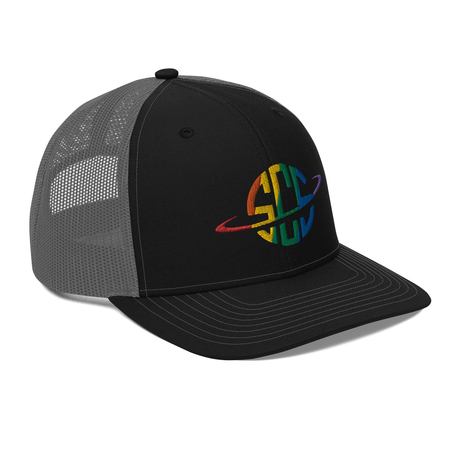 Space City Sound - Rainbow Pride logo - Embroidered Trucker Cap