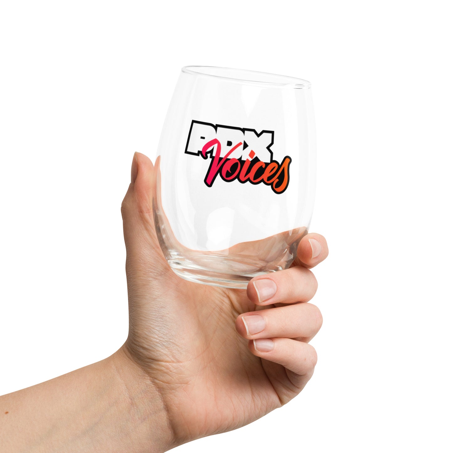 PDX Voices - Printed Stemless wine glass