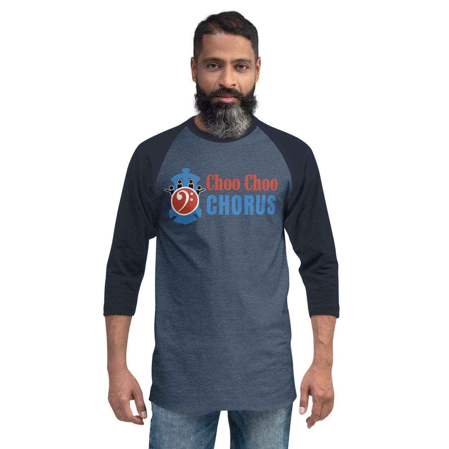 Choo Choo Chorus - Printed 3/4 sleeve raglan shirt