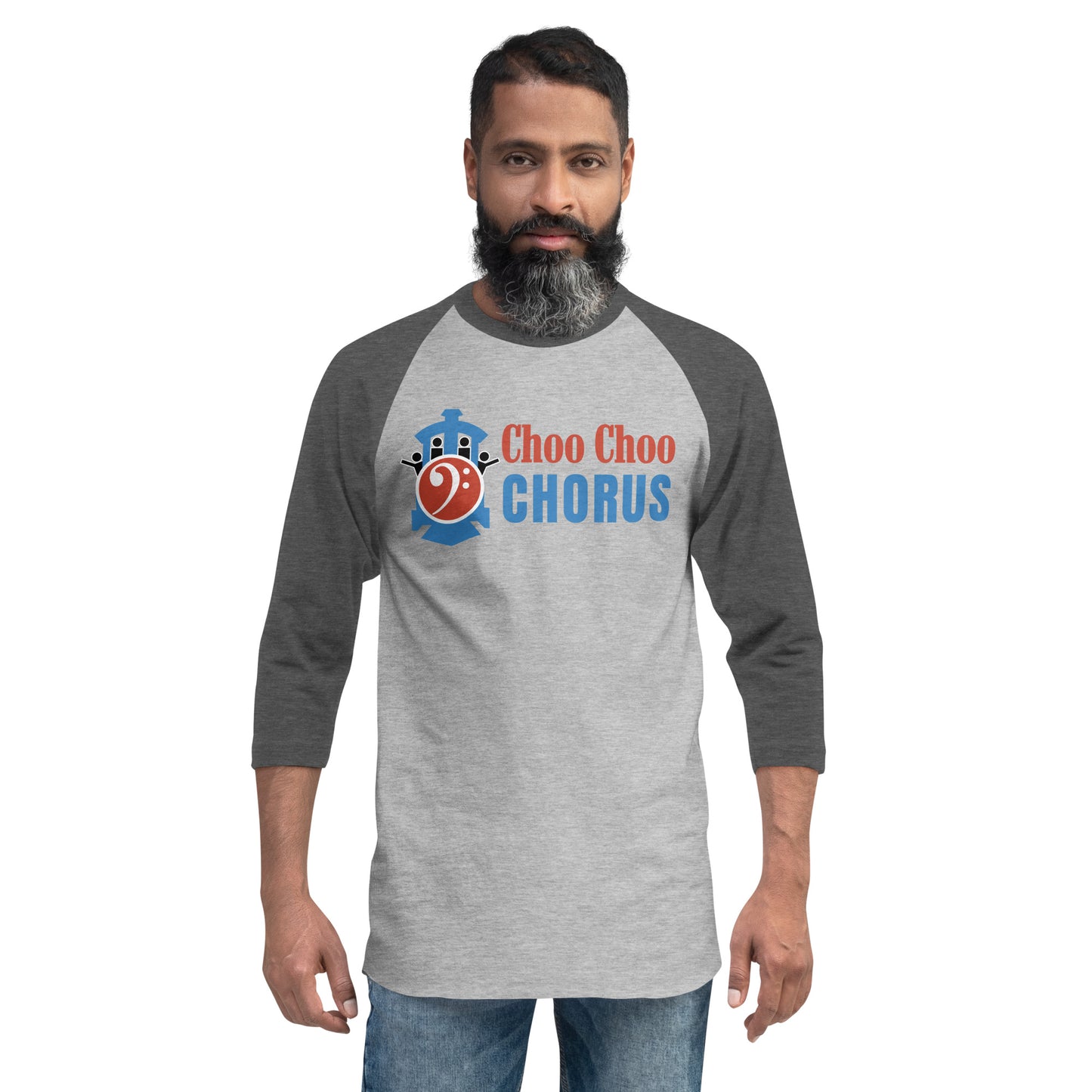 Choo Choo Chorus - Printed 3/4 sleeve raglan shirt