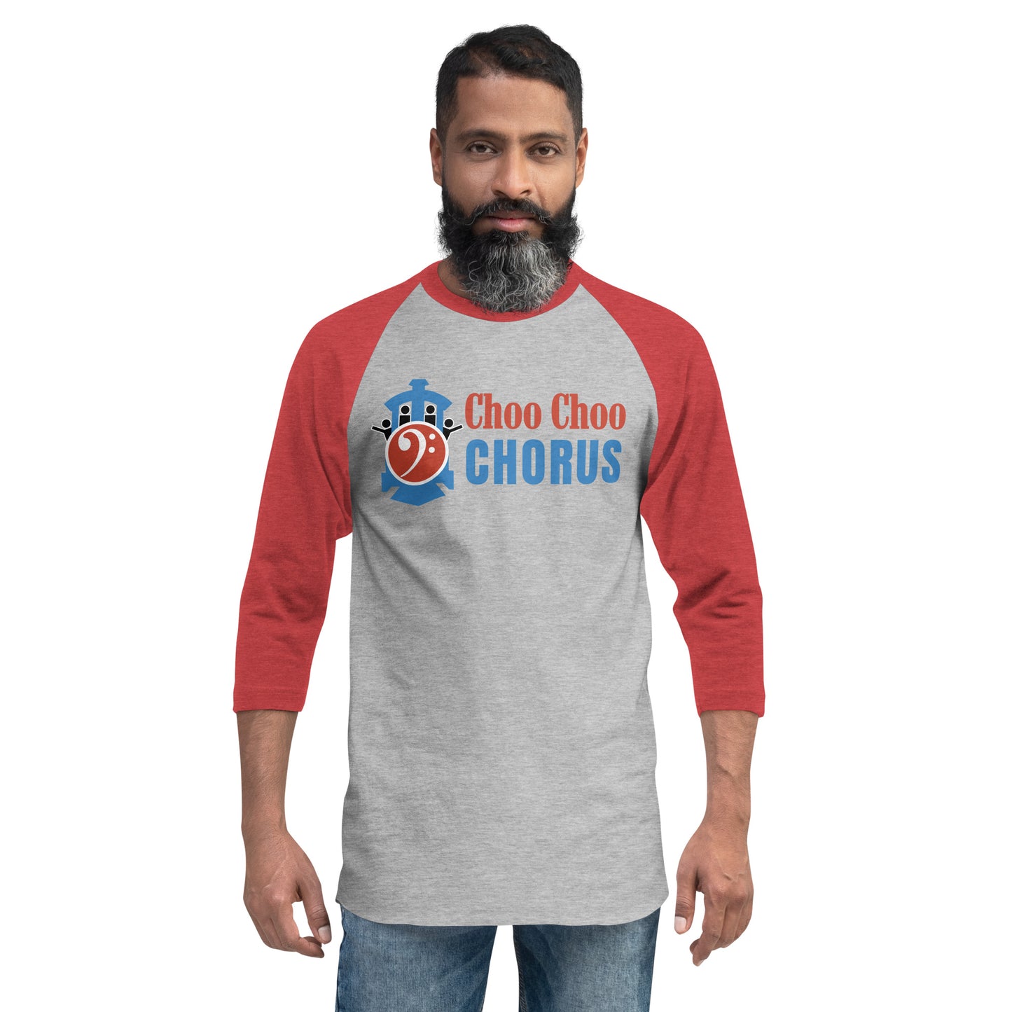 Choo Choo Chorus - Printed 3/4 sleeve raglan shirt