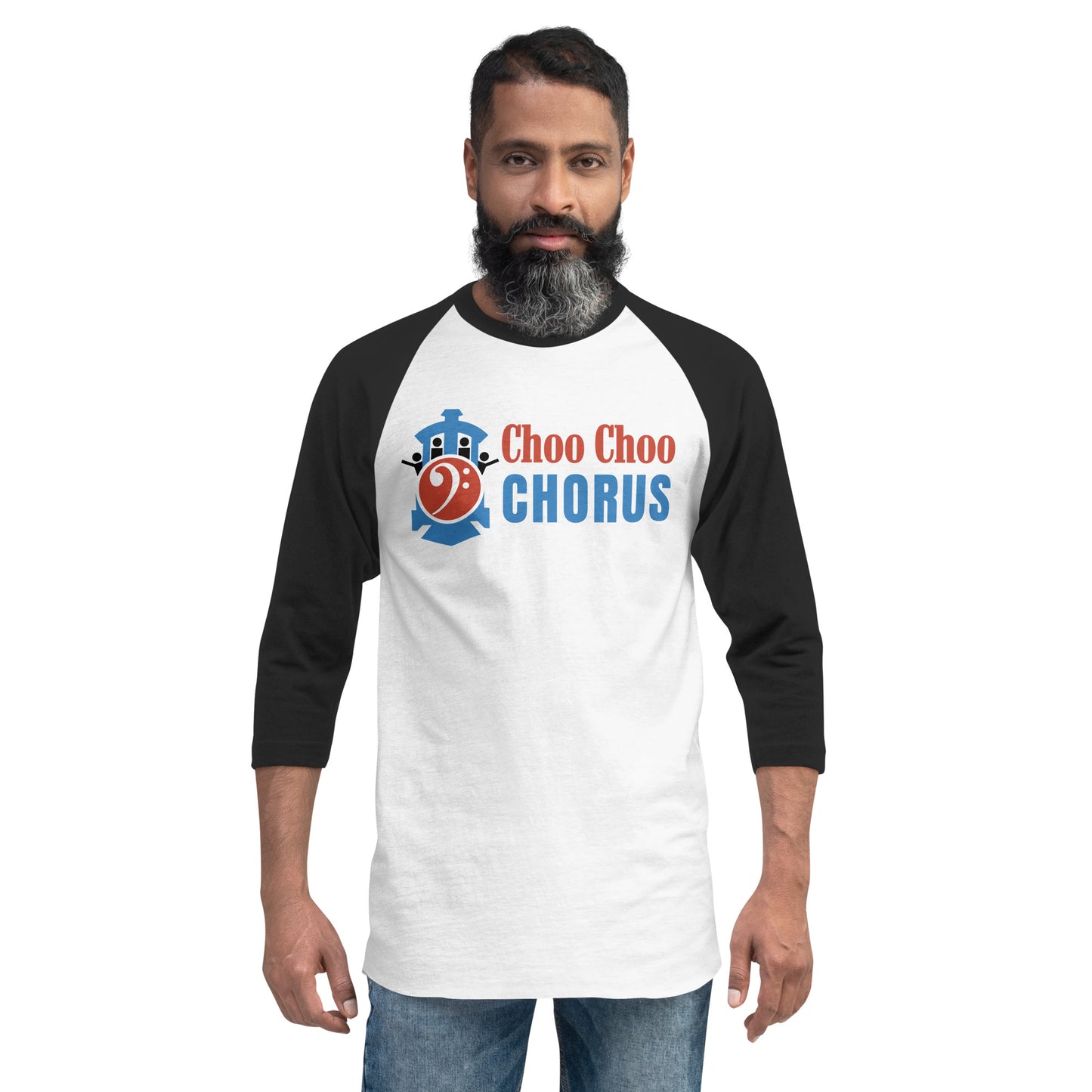 Choo Choo Chorus - Printed 3/4 sleeve raglan shirt