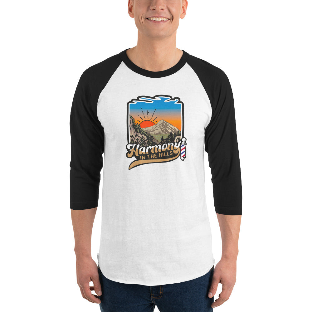 Harmony in the Hills - Printed 3/4 sleeve raglan shirt