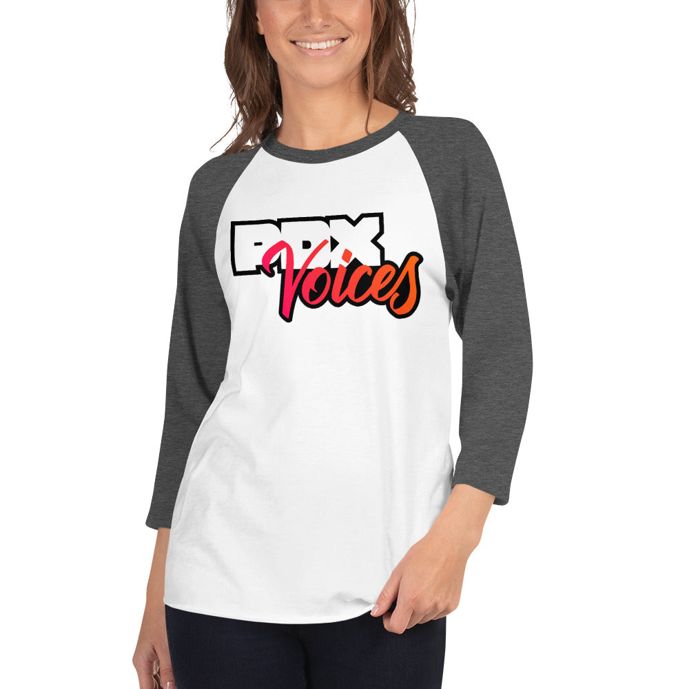 PDX Voices - Printed Unisex 3/4 sleeve raglan shirt